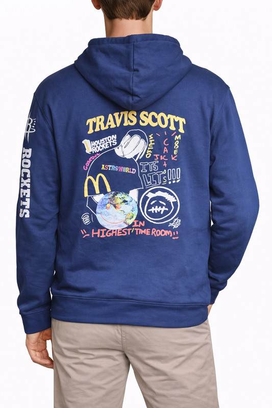 Travis Scott Blue Hoodie Slim Fit