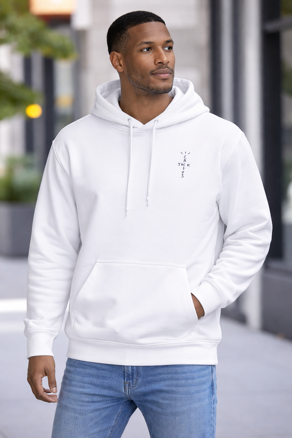 Travis Scott White Hoodie Slim Fit
