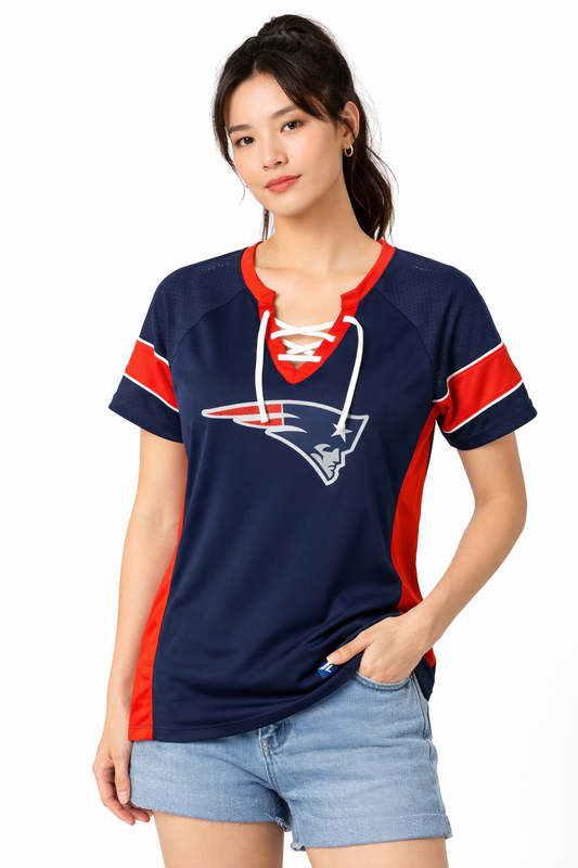 Julian Edelman 11 V Neck Women T-shirt Short Sleeves Size S