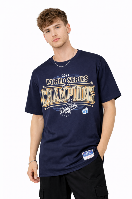 Mitchell & Ness World Series Dodgers Black  Men's T-Shirt Size M